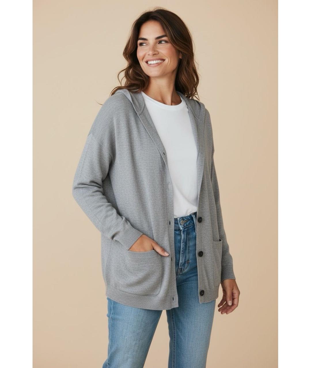 BARBARA BUI Серый кашемировый кардиган, фото 3