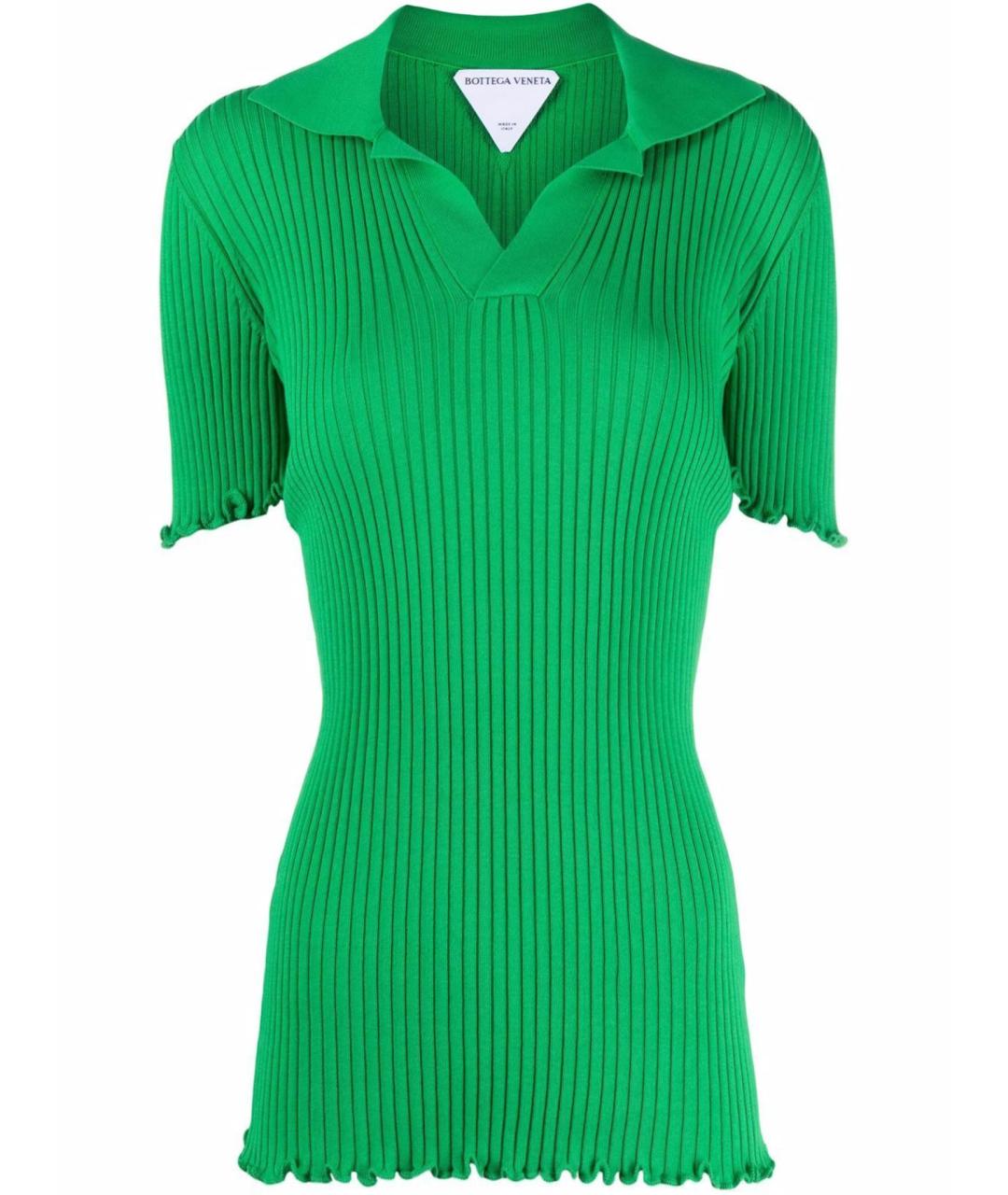BOTTEGA VENETA Зеленая хлопковая футболка, фото 1