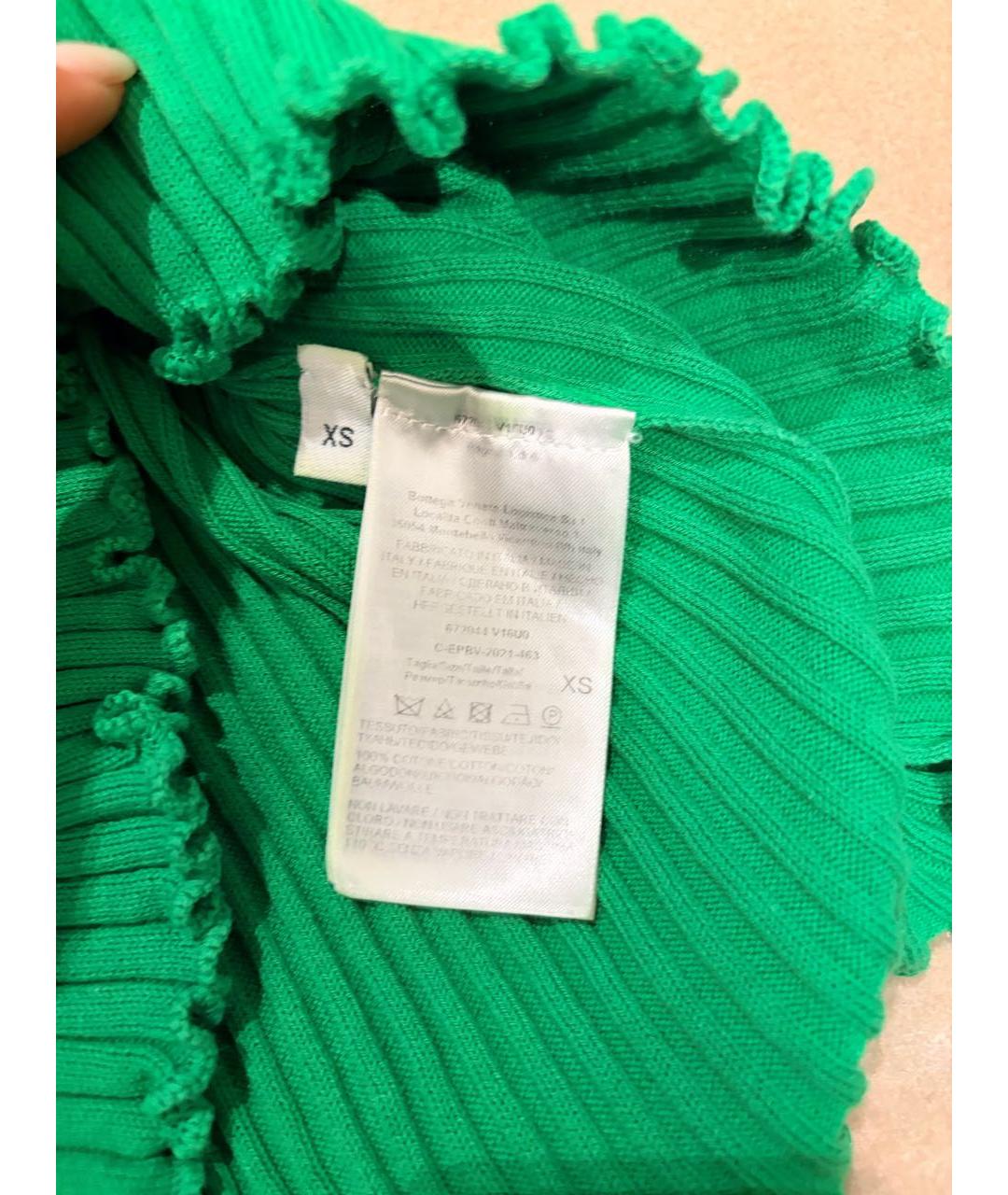 BOTTEGA VENETA Зеленая хлопковая футболка, фото 3