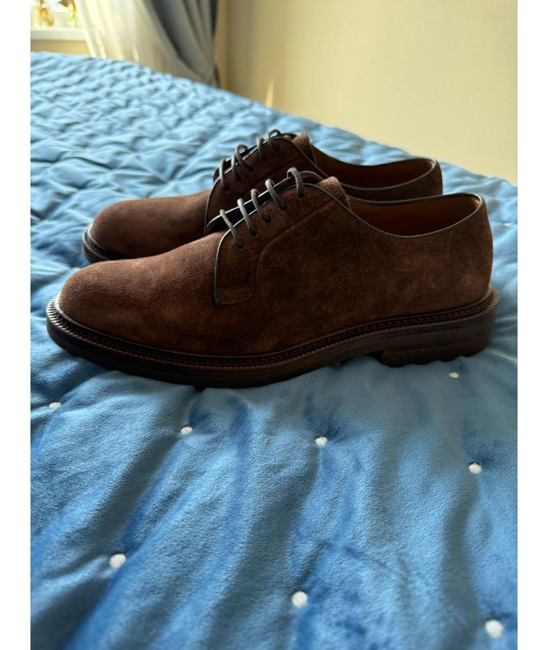 BRUNELLO CUCINELLI Коричневые замшевые туфли, фото 4