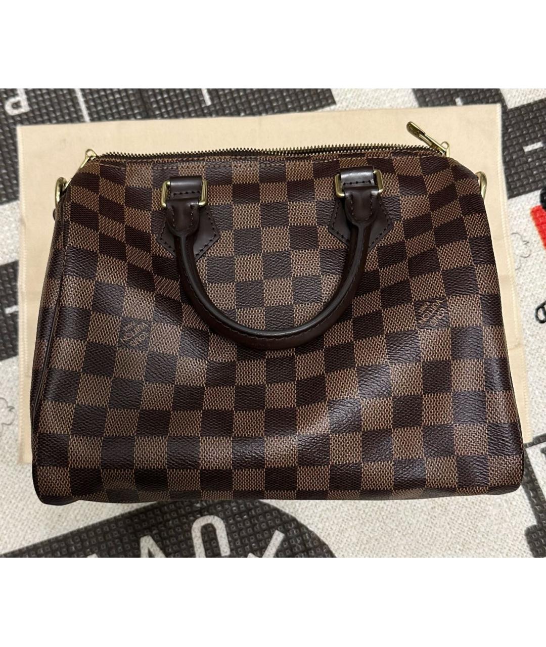 LOUIS VUITTON Коричневая сумка с короткими ручками из искусственной кожи, фото 9