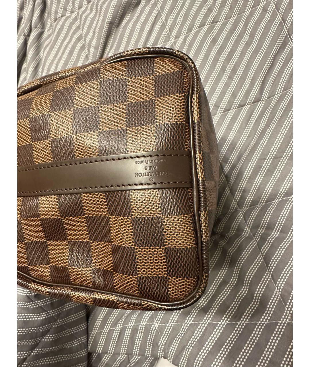 LOUIS VUITTON Коричневая сумка с короткими ручками из искусственной кожи, фото 5