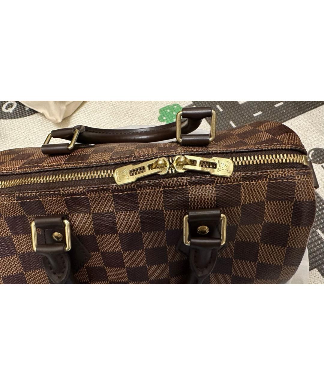 LOUIS VUITTON Коричневая сумка с короткими ручками из искусственной кожи, фото 8