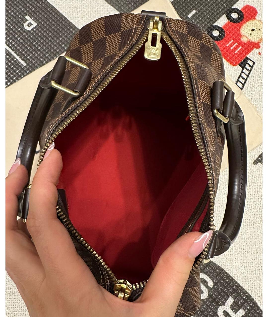 LOUIS VUITTON Коричневая сумка с короткими ручками из искусственной кожи, фото 4