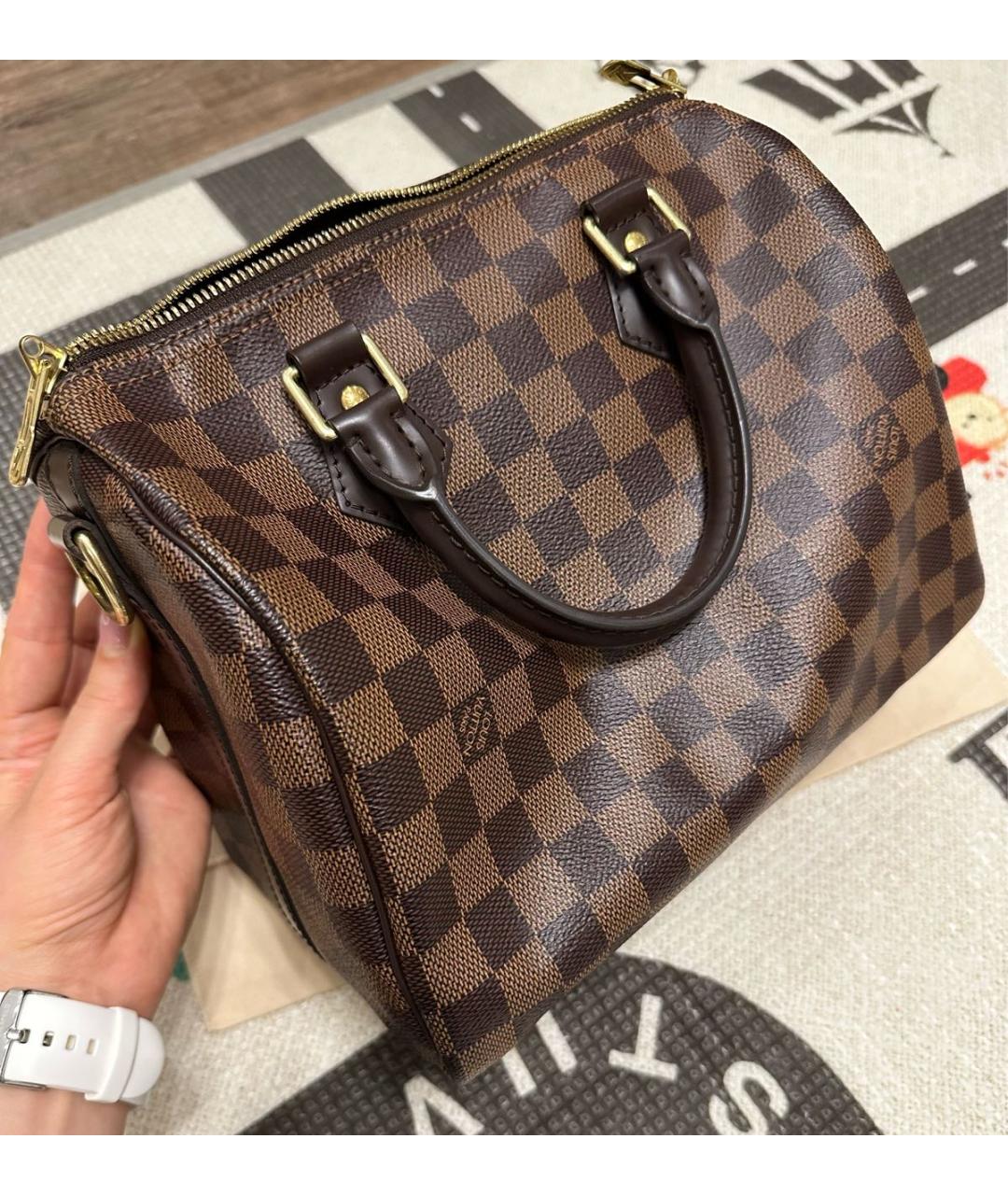 LOUIS VUITTON Коричневая сумка с короткими ручками из искусственной кожи, фото 2
