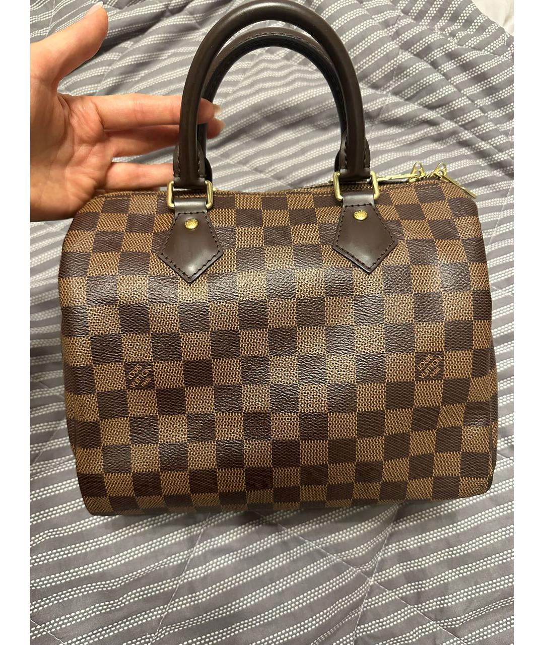 LOUIS VUITTON Коричневая сумка с короткими ручками из искусственной кожи, фото 3