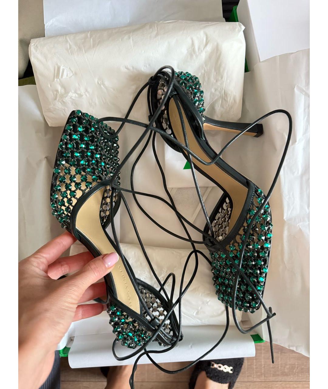 BOTTEGA VENETA Зеленые босоножки, фото 8