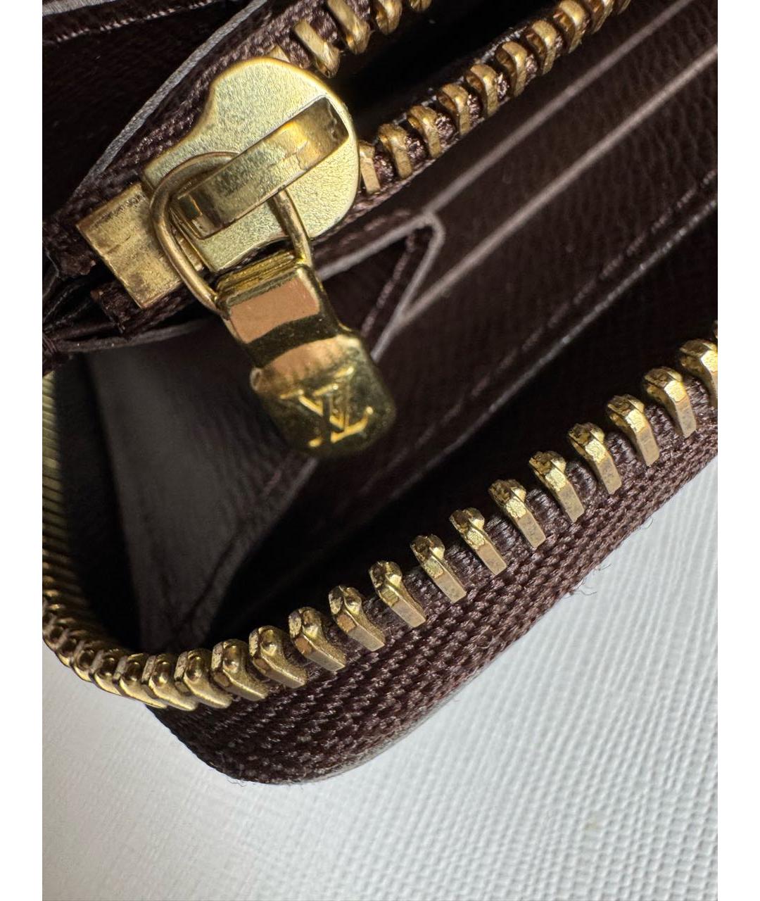LOUIS VUITTON Коричневый кожаный кошелек, фото 5