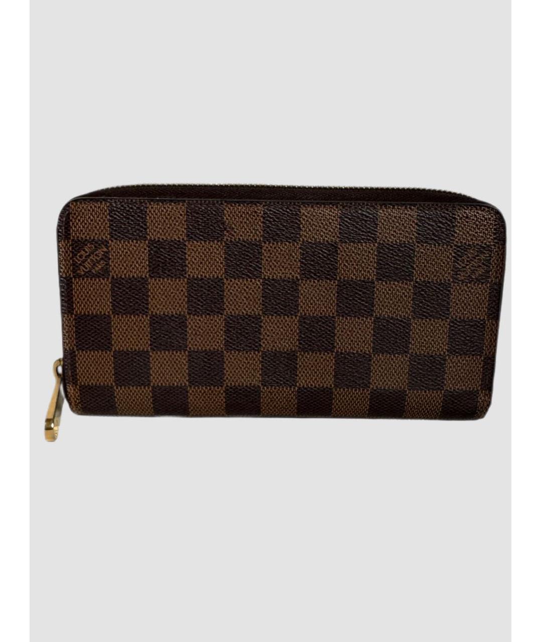 LOUIS VUITTON Коричневый кожаный кошелек, фото 9