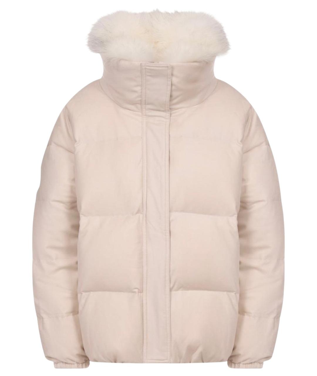 YVES SALOMON Белый полиэстеровый пуховик, фото 1