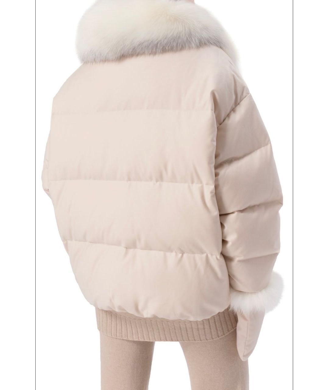 YVES SALOMON Белый полиэстеровый пуховик, фото 4