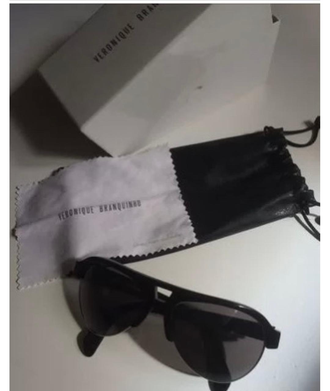 LINDA FARROW Черные пластиковые солнцезащитные очки, фото 4