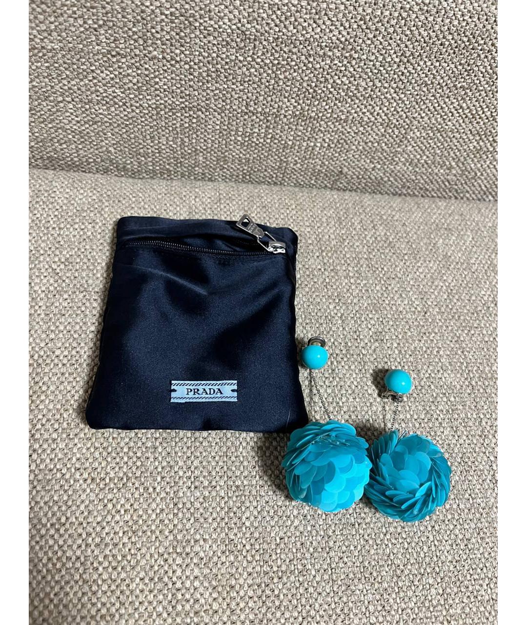 PRADA Бирюзовые клипсы, фото 2