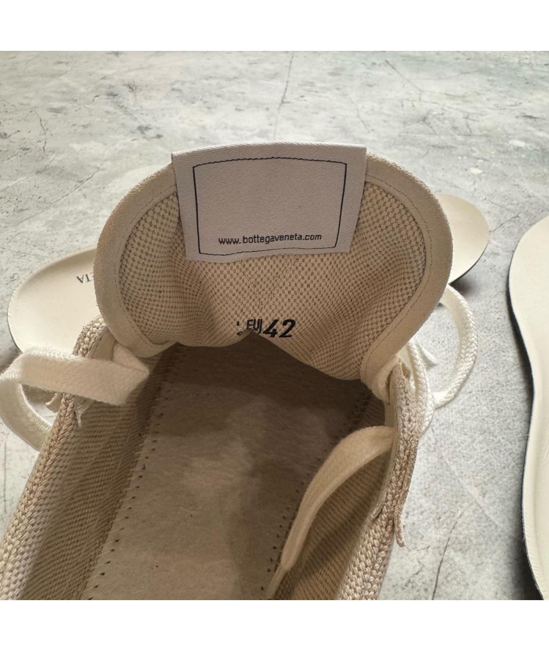 BOTTEGA VENETA Бежевые замшевые низкие кроссовки / кеды, фото 6
