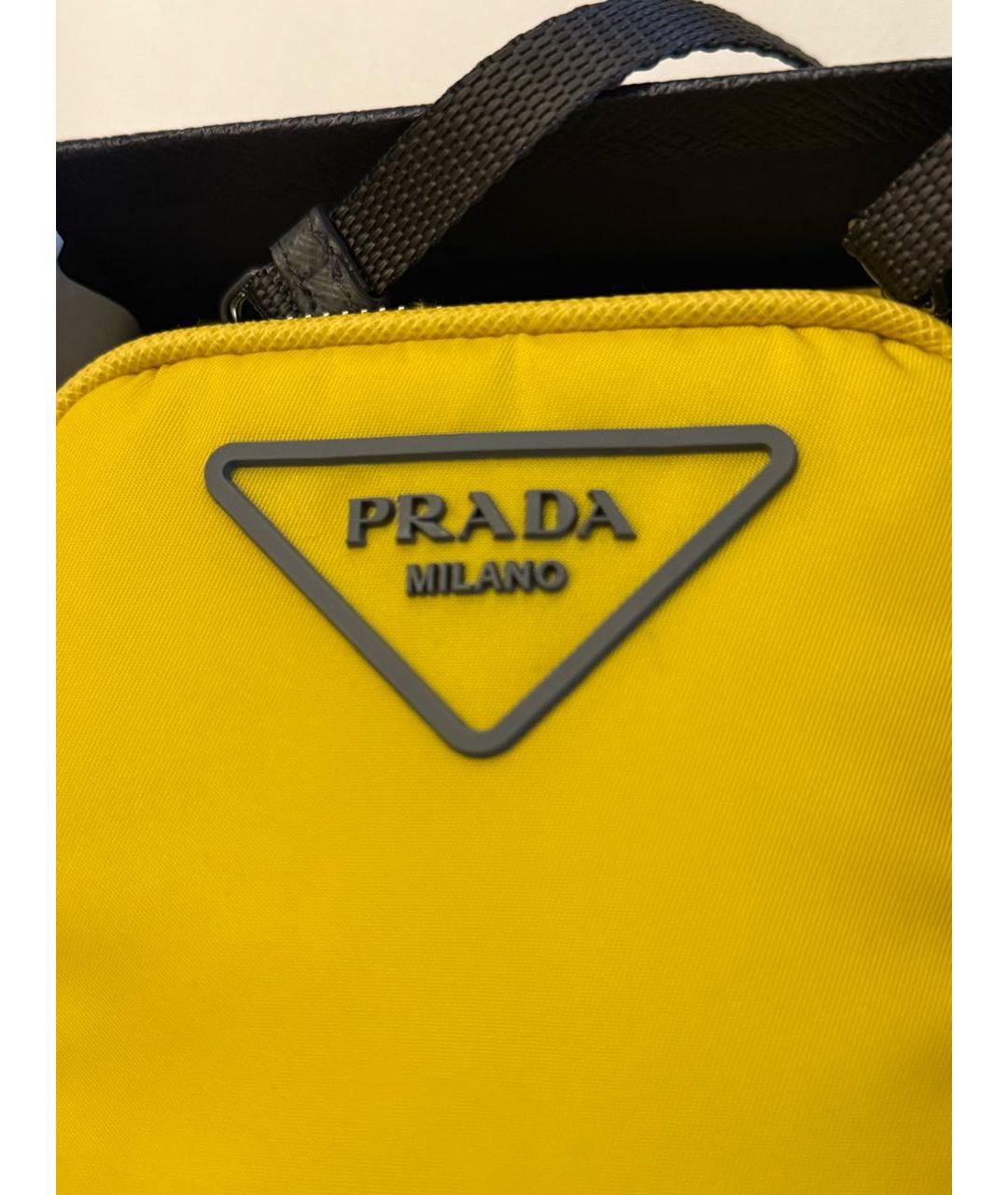 PRADA Желтая синтетическая сумка на плечо, фото 6