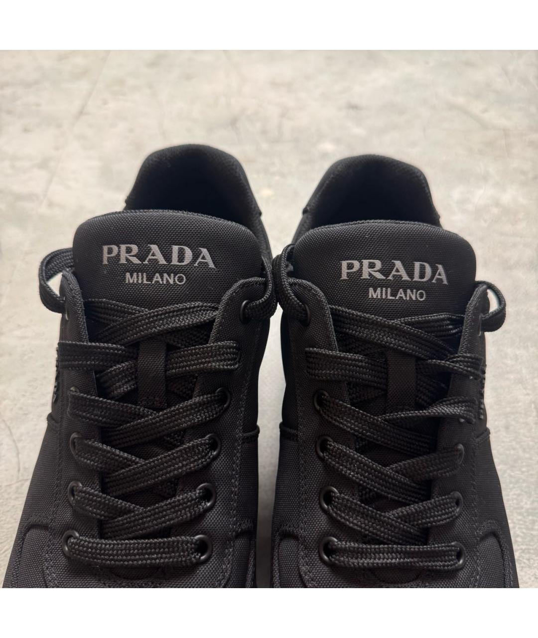 PRADA Черные низкие кроссовки / кеды, фото 4