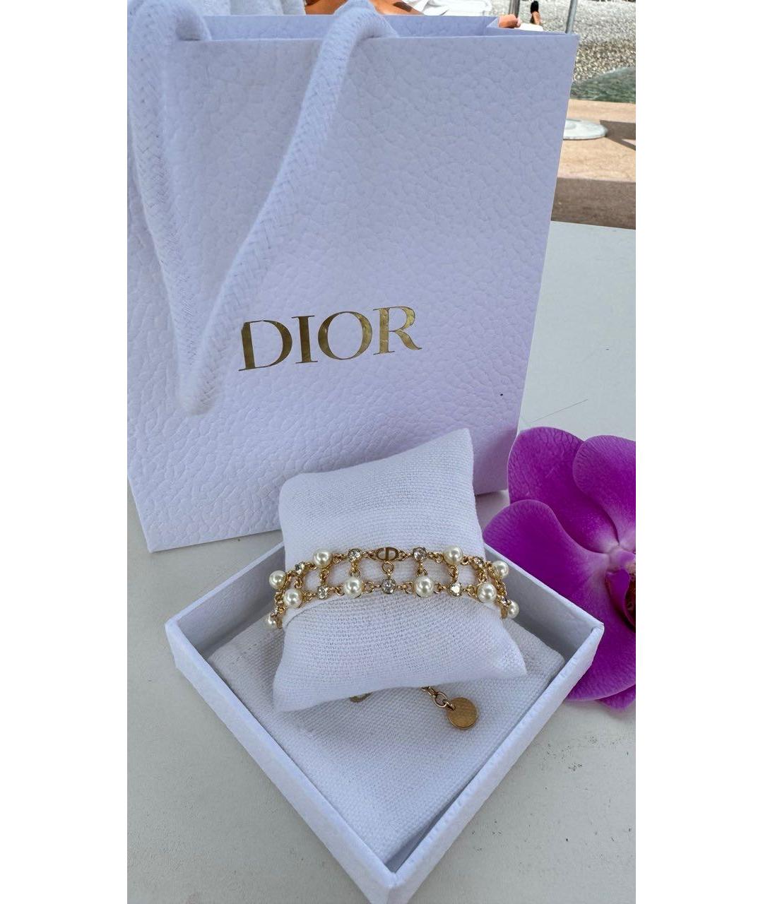 CHRISTIAN DIOR Бежевая пластиковая булавка / брошь, фото 2
