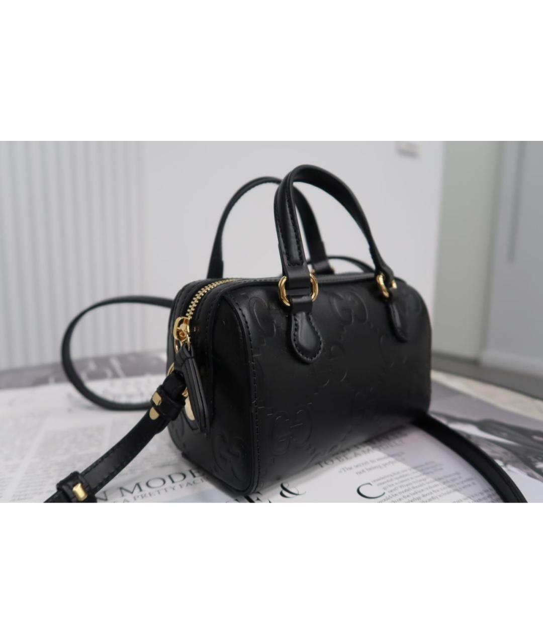 GUCCI Черная кожаная сумка через плечо, фото 8