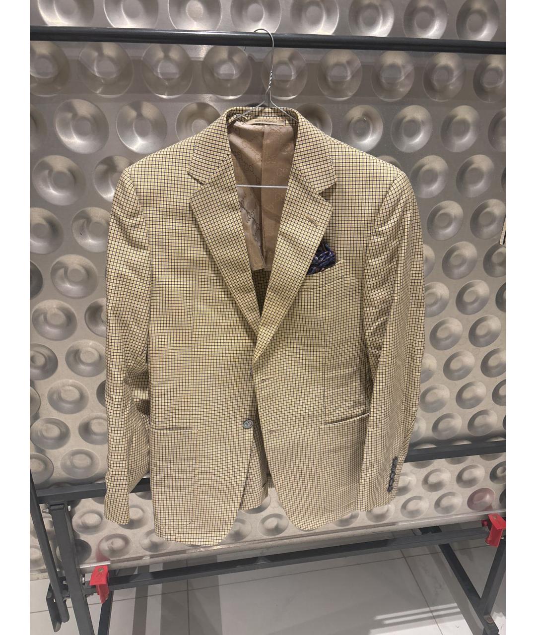 GUCCI Бежевый хлопковый пиджак, фото 5