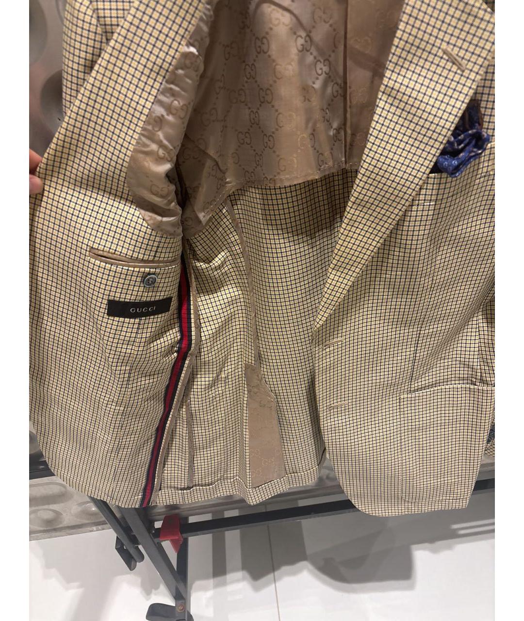 GUCCI Бежевый хлопковый пиджак, фото 3