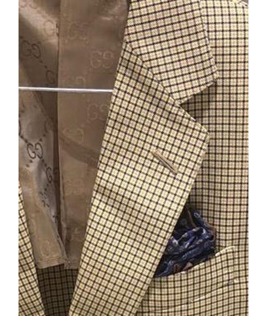 GUCCI Бежевый хлопковый пиджак, фото 4