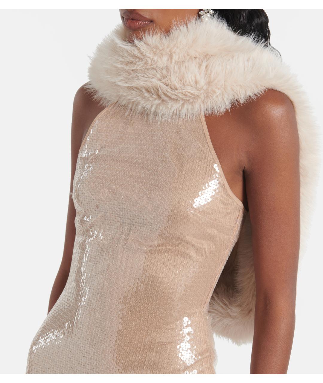 DAVID KOMA Бежевое коктейльное платье, фото 4