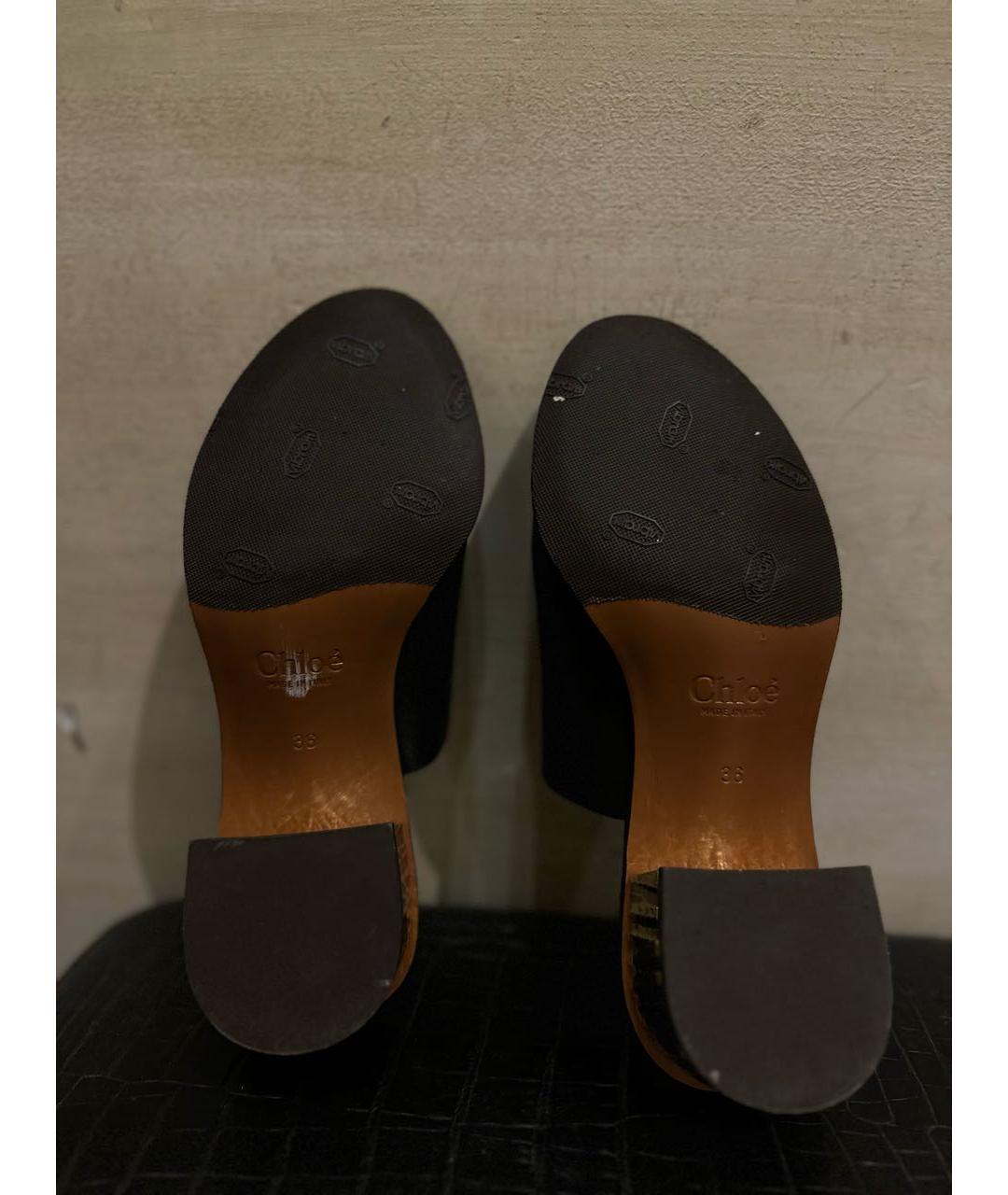 CHLOE Черные кожаные мюли, фото 5