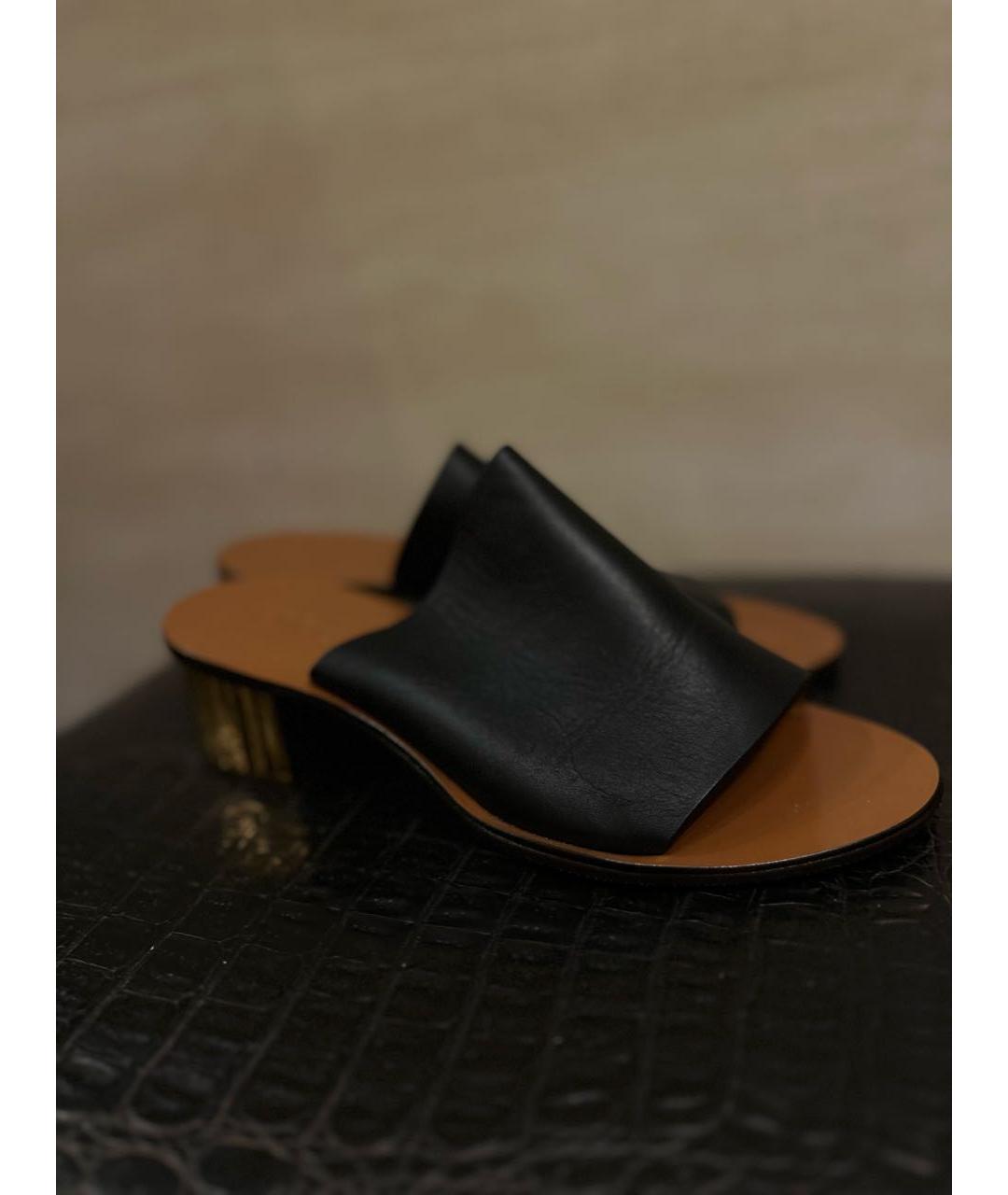 CHLOE Черные кожаные мюли, фото 4