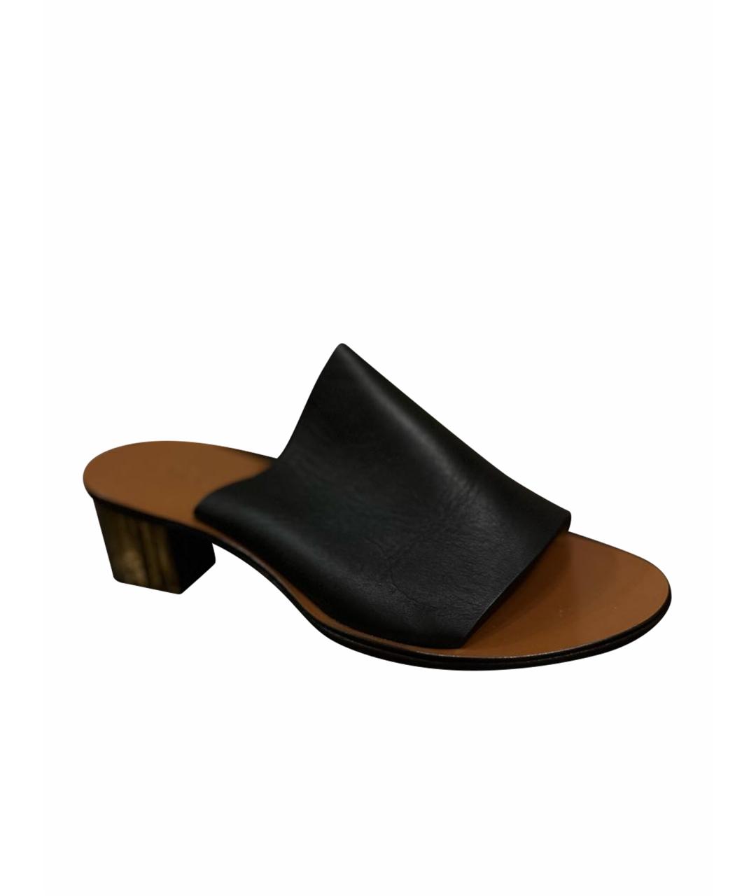 CHLOE Черные кожаные мюли, фото 1