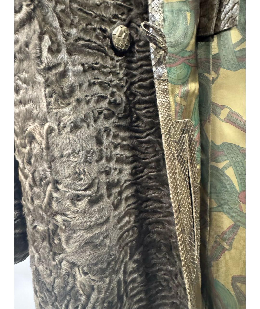 ZILLI Хаки меховое пальто, фото 4