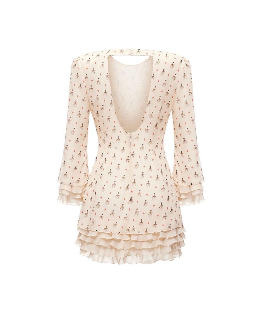 ULYANA SERGEENKO Бежевое шелковое коктейльное платье, фото 2