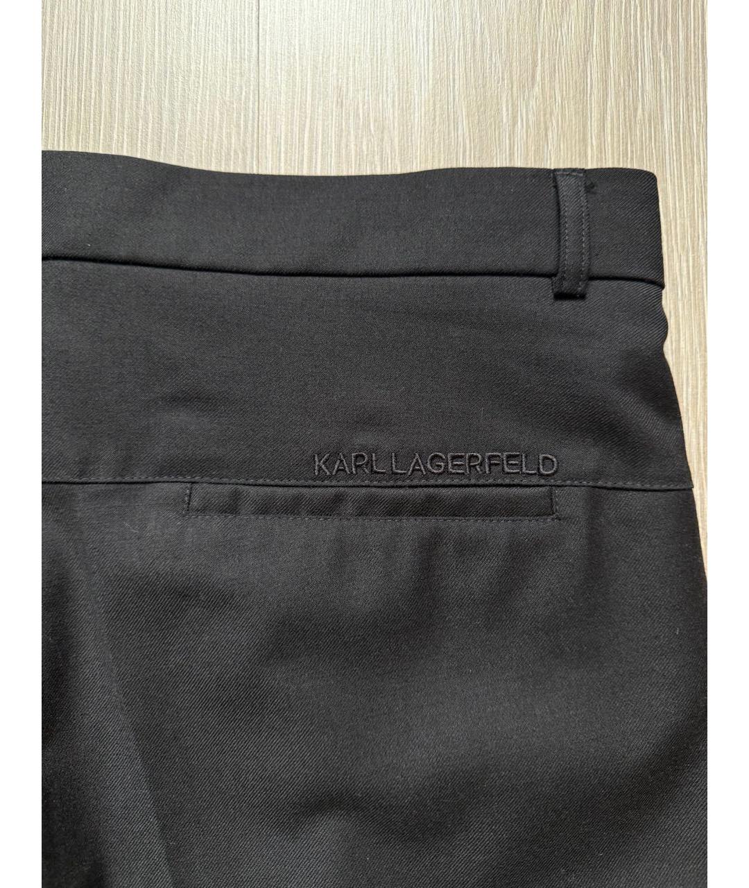KARL LAGERFELD Черные шерстяные классические брюки, фото 4