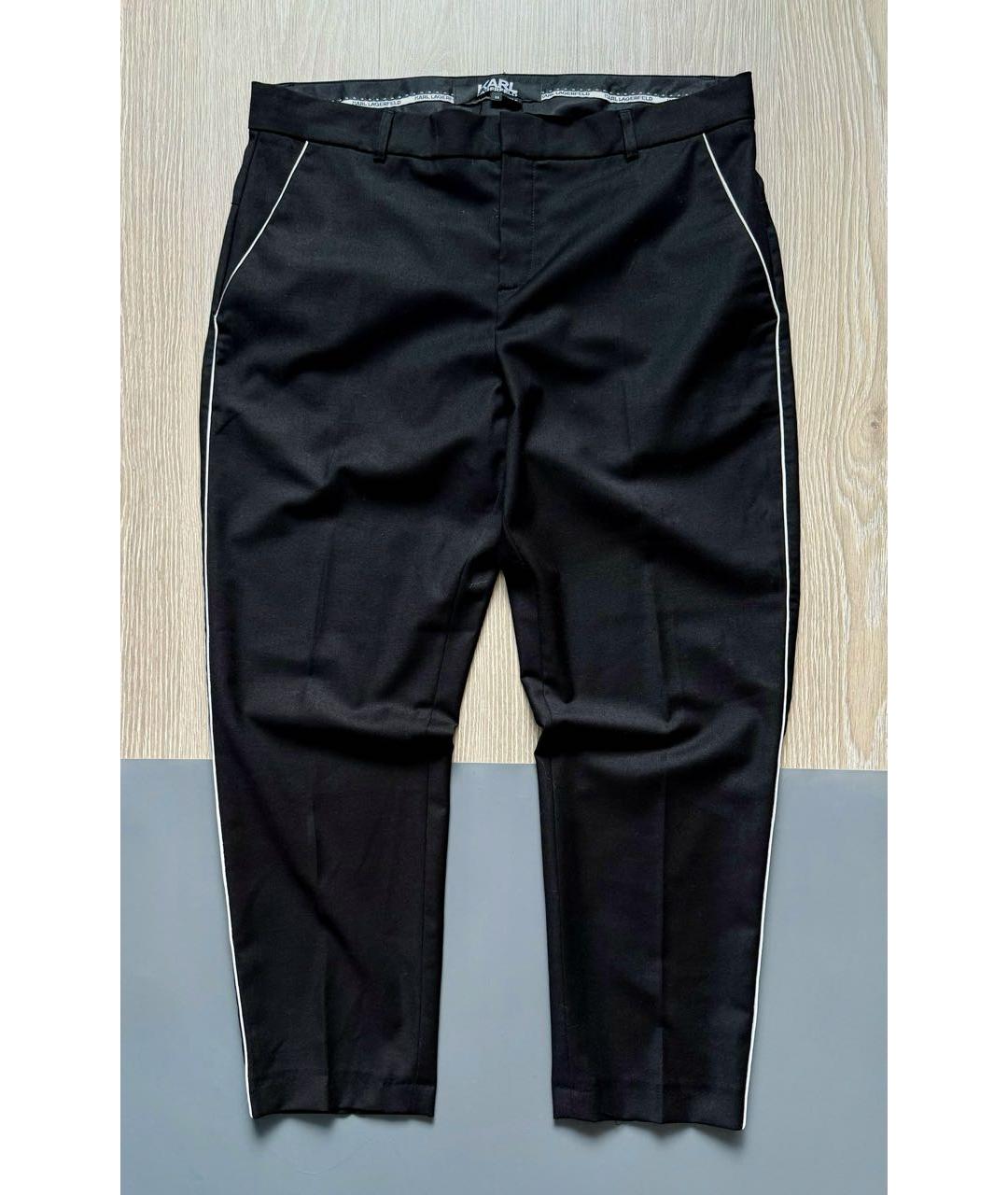 KARL LAGERFELD Черные шерстяные классические брюки, фото 8