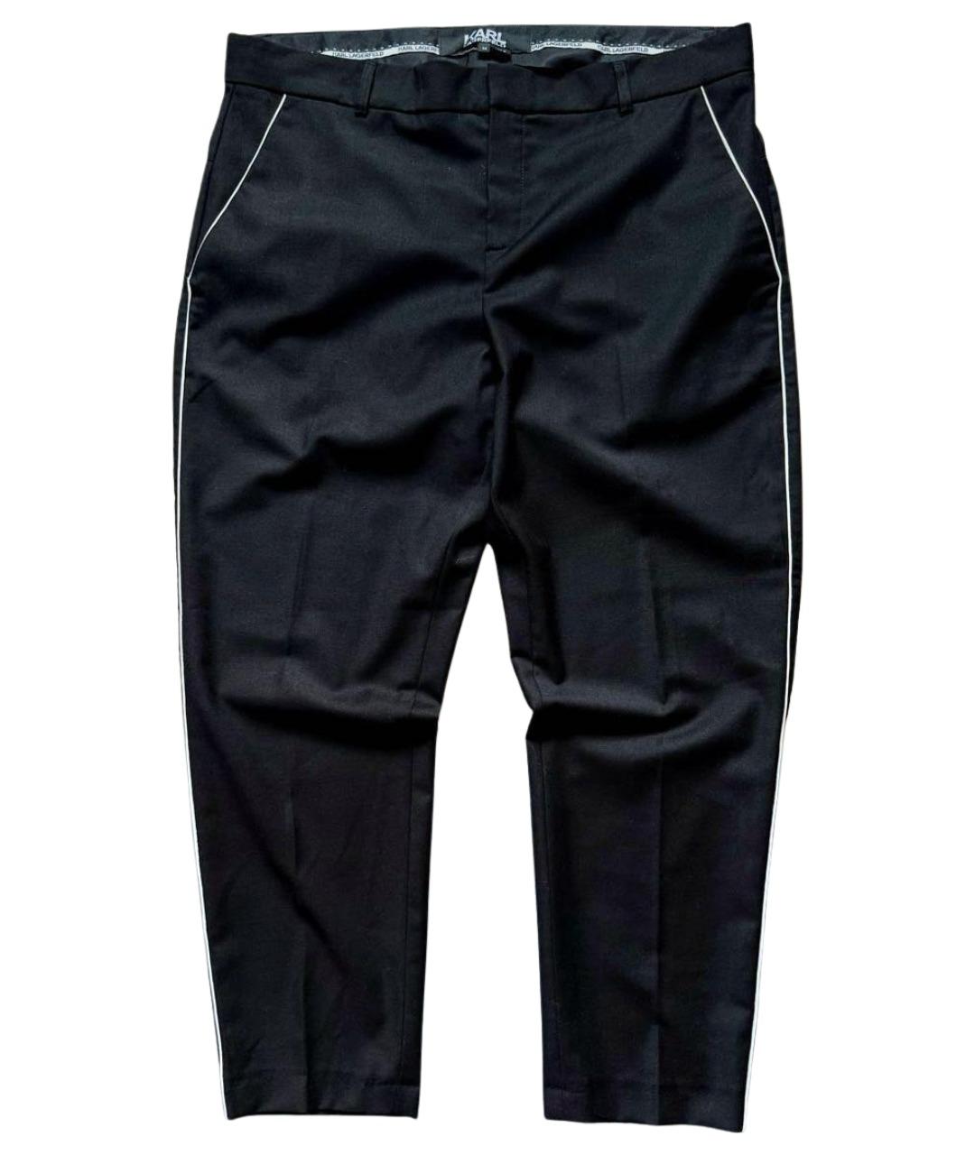 KARL LAGERFELD Черные шерстяные классические брюки, фото 1