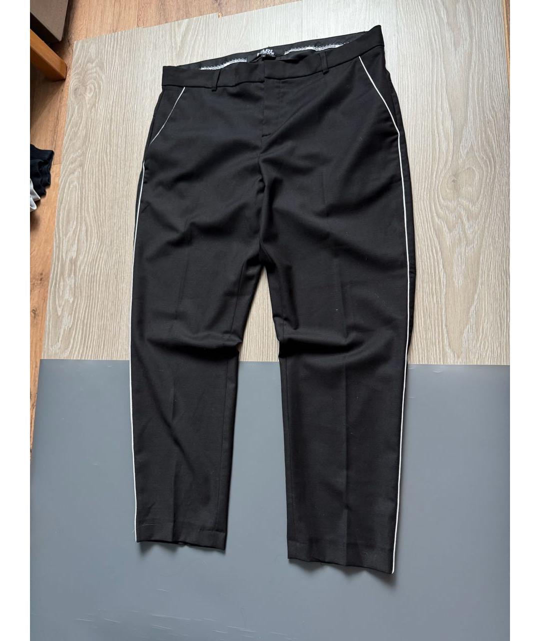 KARL LAGERFELD Черные шерстяные классические брюки, фото 3