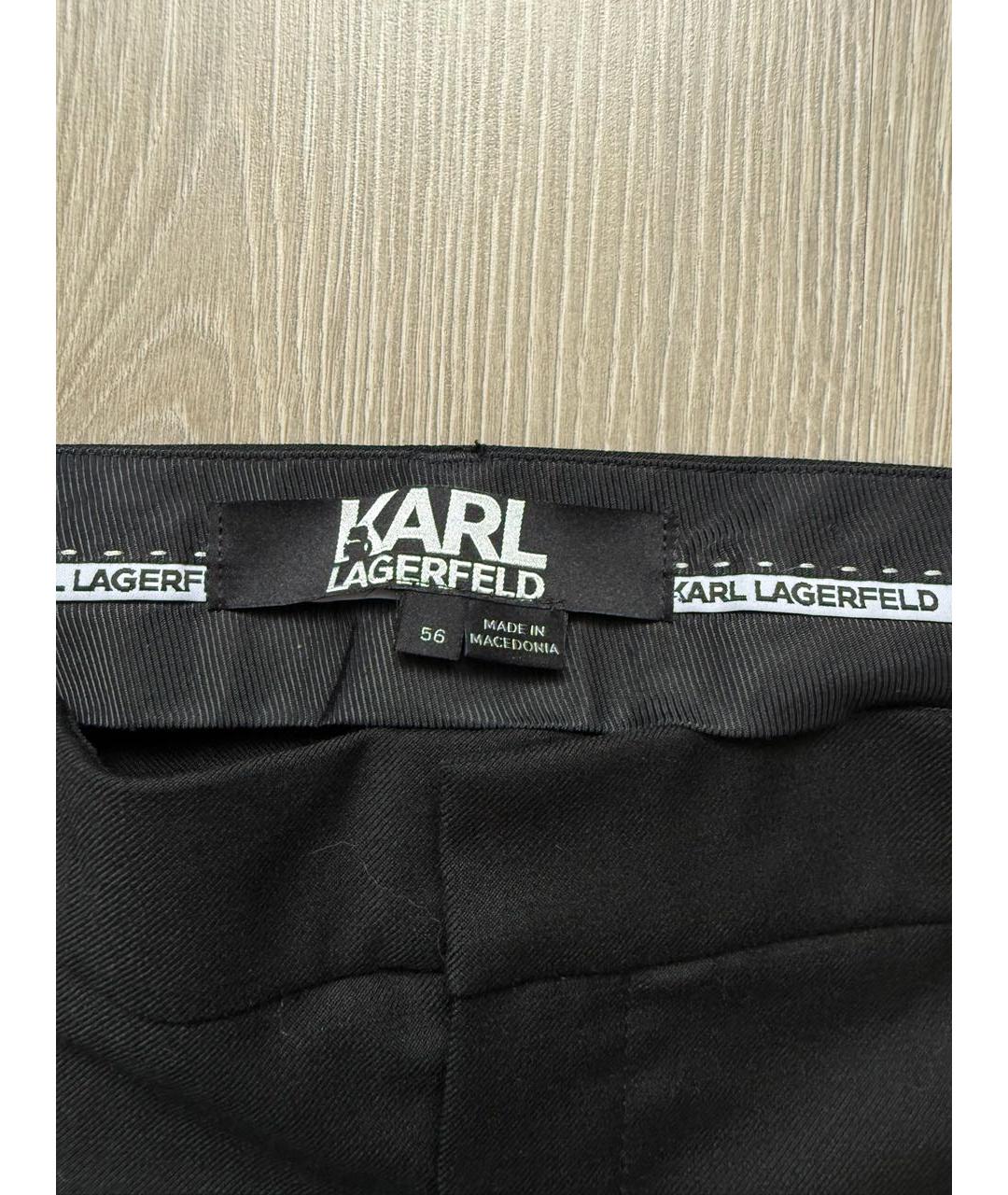 KARL LAGERFELD Черные шерстяные классические брюки, фото 5