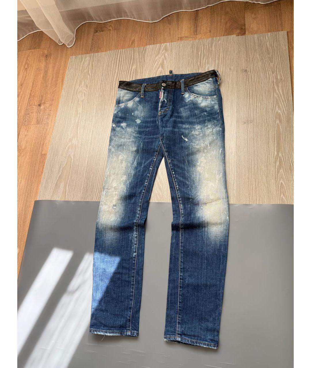 DSQUARED2 Синие хлопко-эластановые джинсы скинни, фото 3