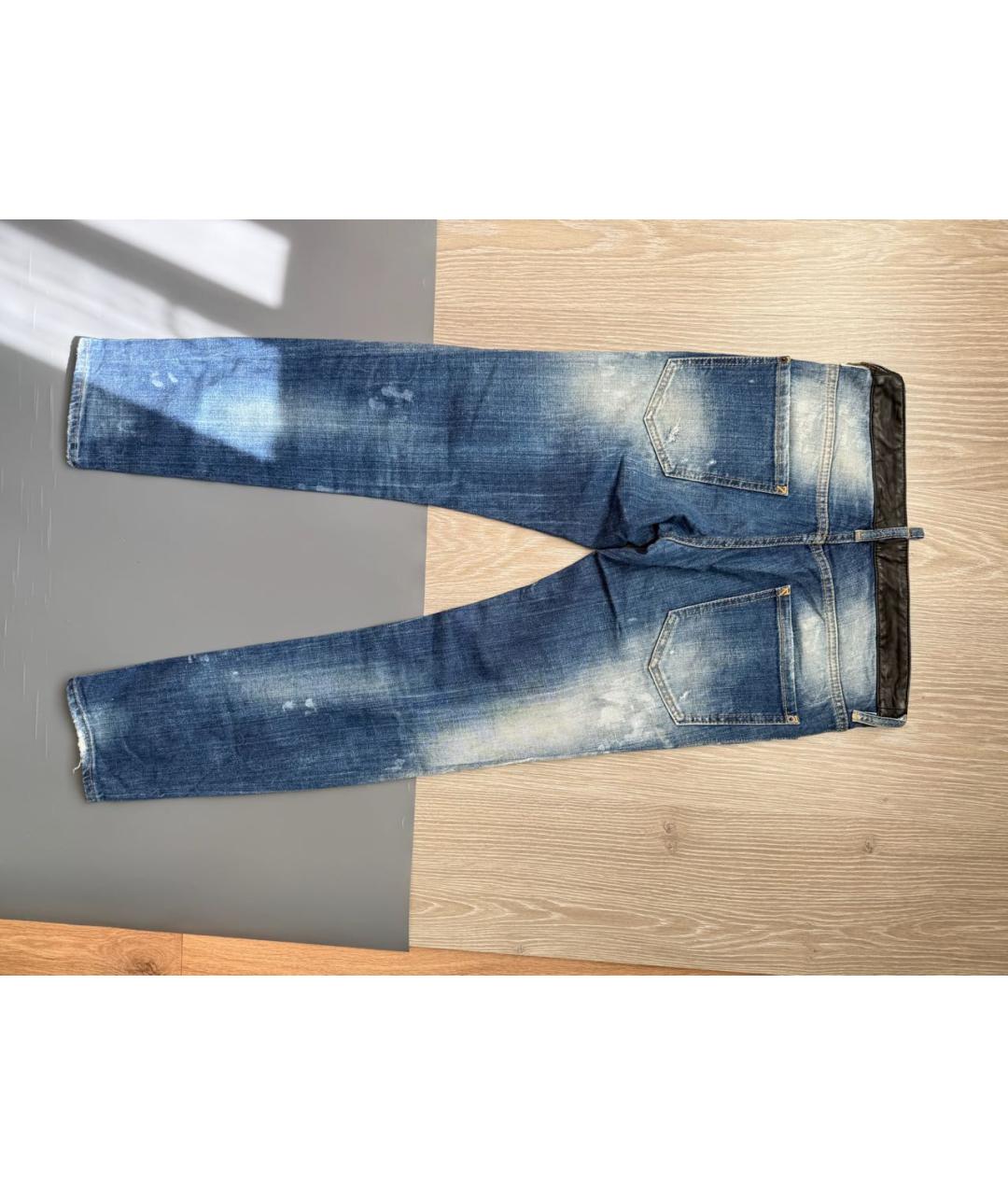 DSQUARED2 Синие хлопко-эластановые джинсы скинни, фото 2