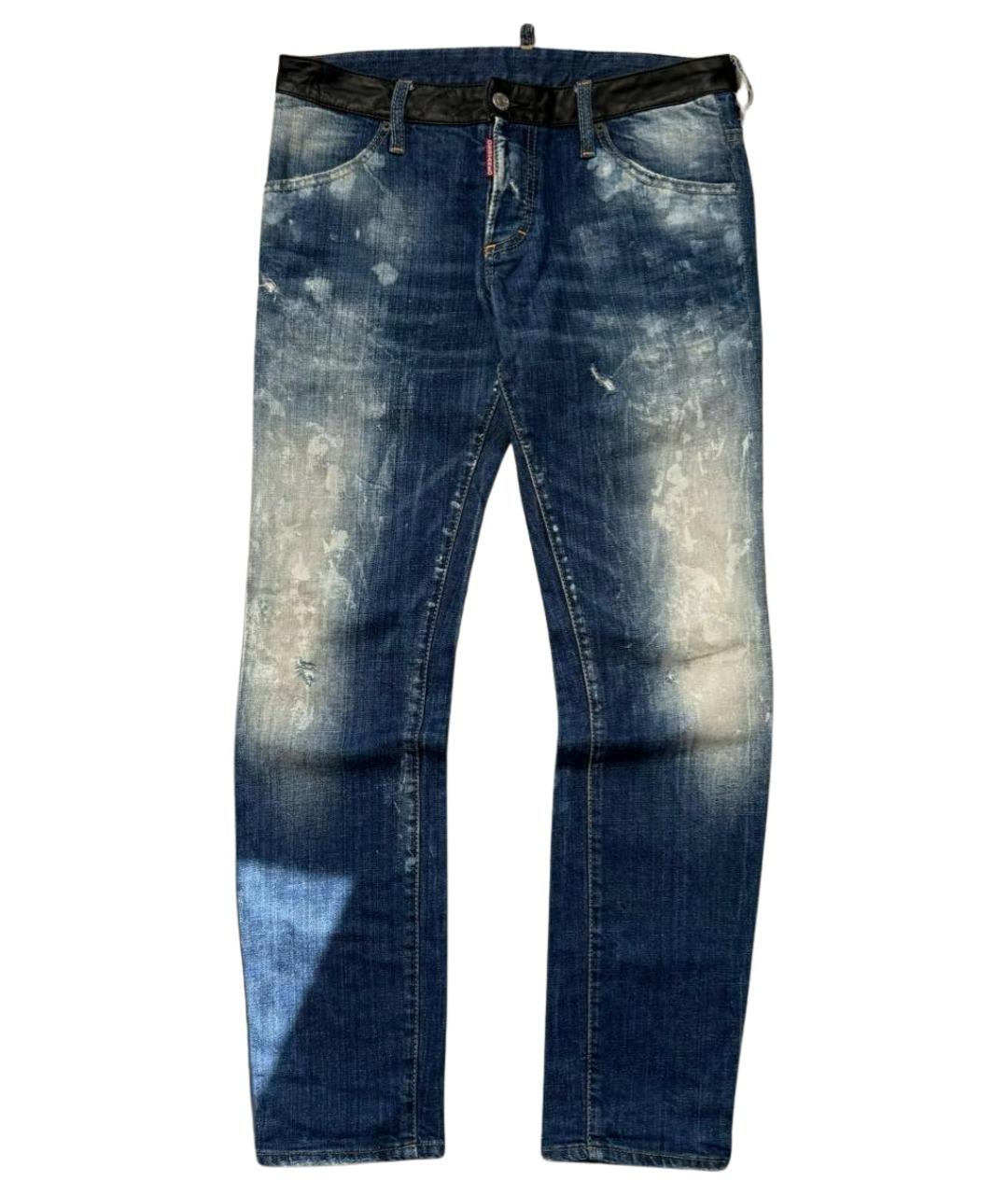 DSQUARED2 Синие хлопко-эластановые джинсы скинни, фото 1