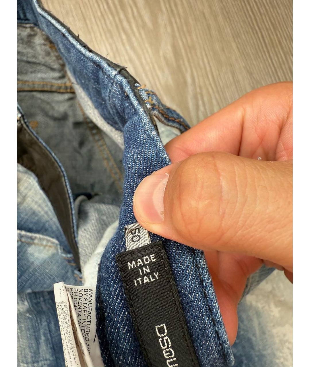 DSQUARED2 Синие хлопко-эластановые джинсы скинни, фото 4