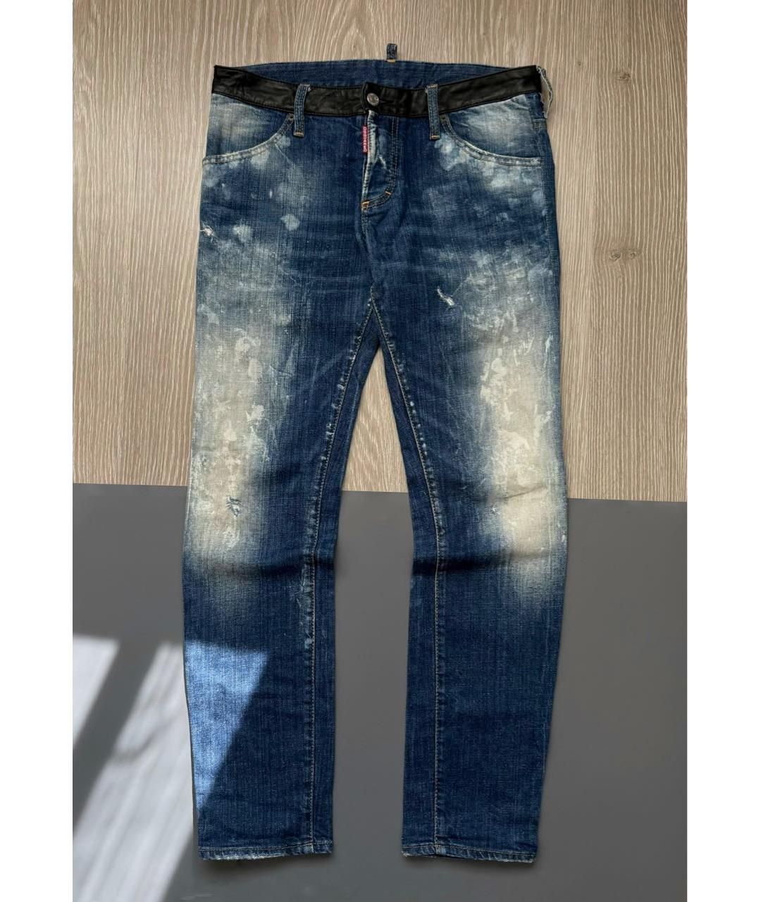 DSQUARED2 Синие хлопко-эластановые джинсы скинни, фото 7