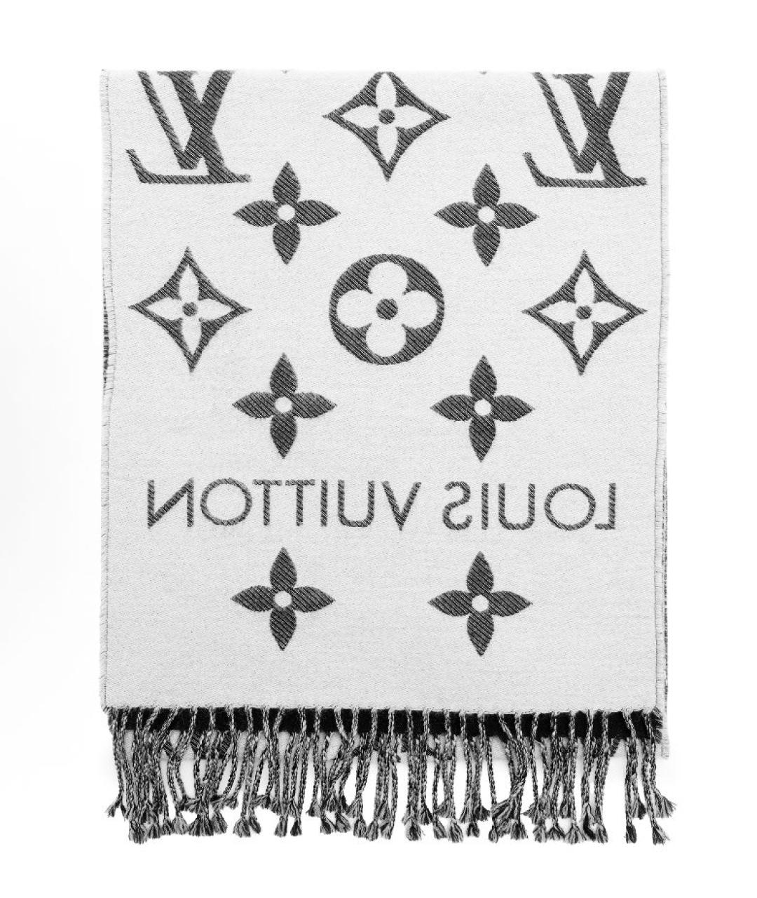 LOUIS VUITTON Черный шерстяной шарф, фото 3