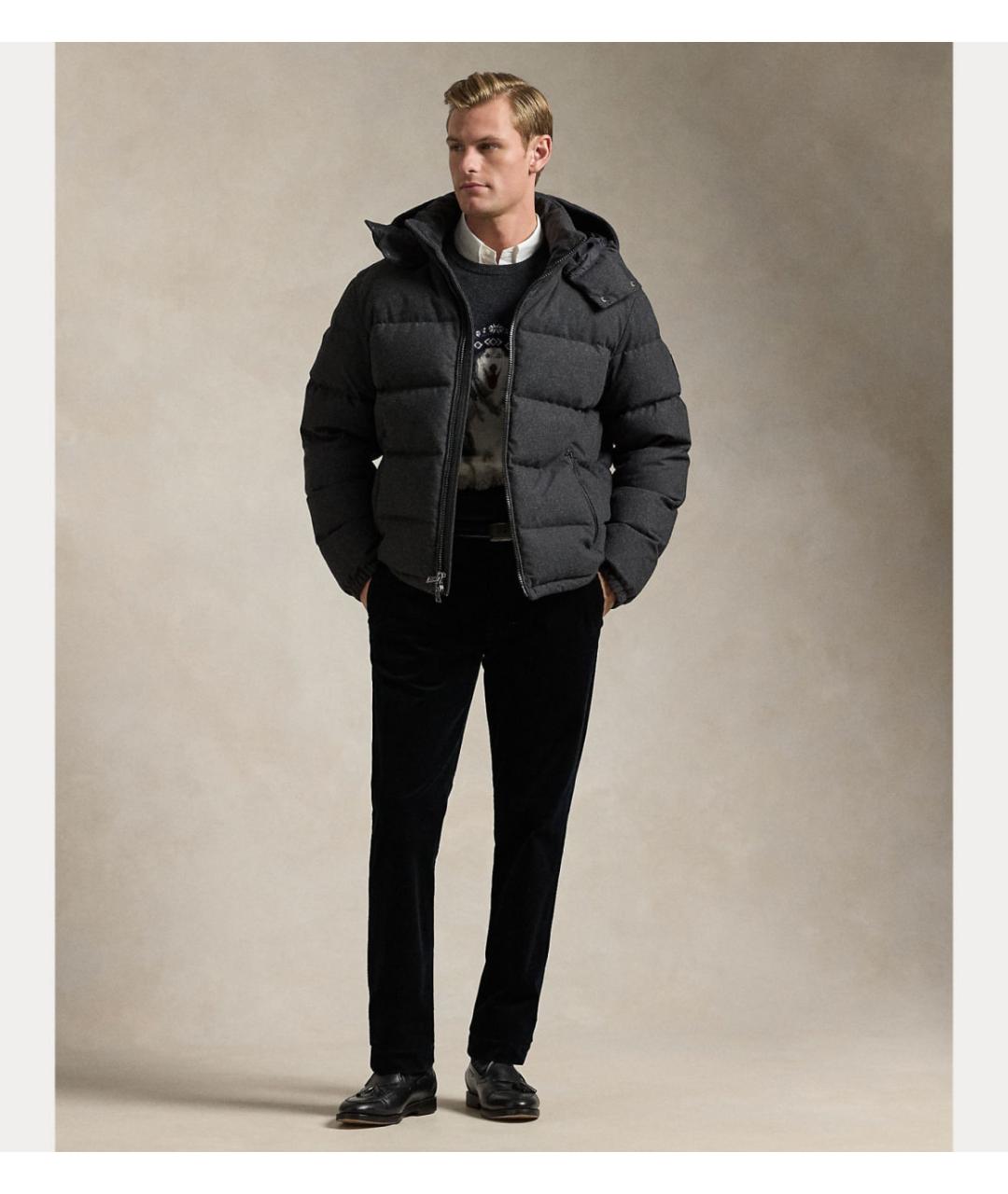 POLO RALPH LAUREN Серый пуховик, фото 4