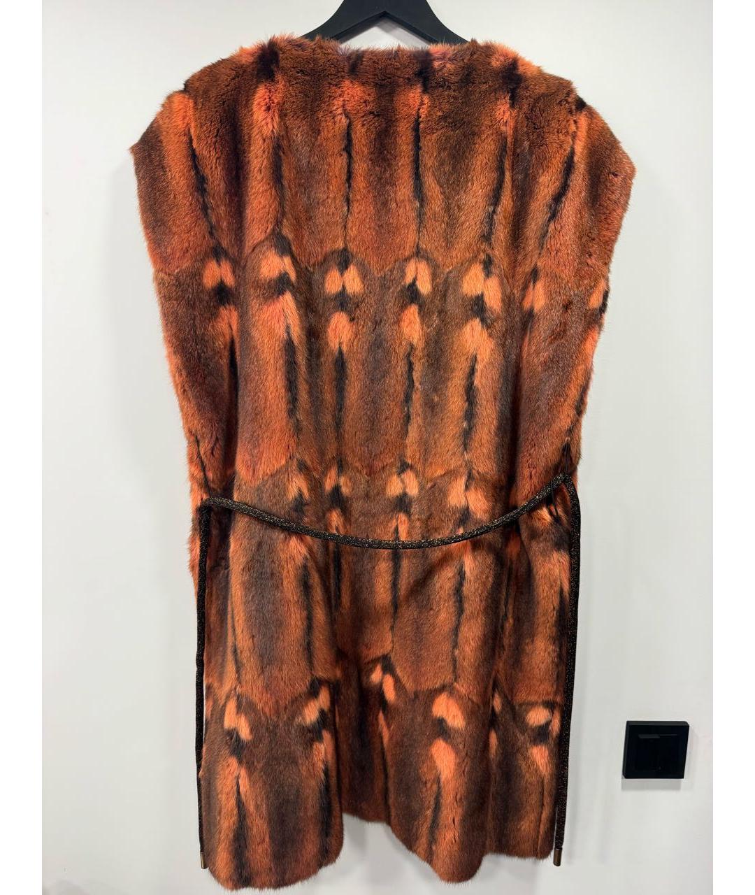 DOLCE&GABBANA Оранжевый меховой жилет, фото 3