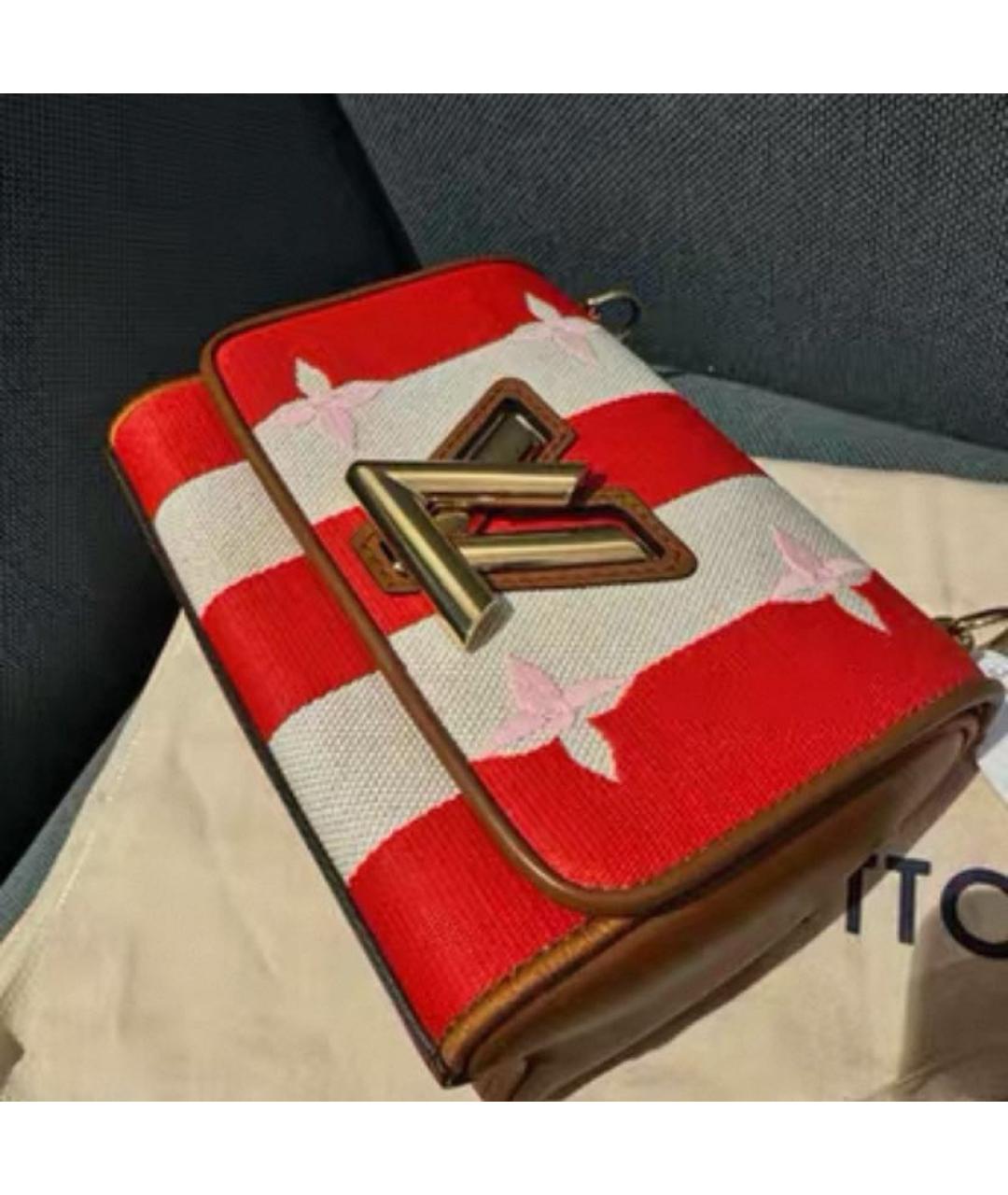 LOUIS VUITTON Красная кожаная сумка через плечо, фото 4