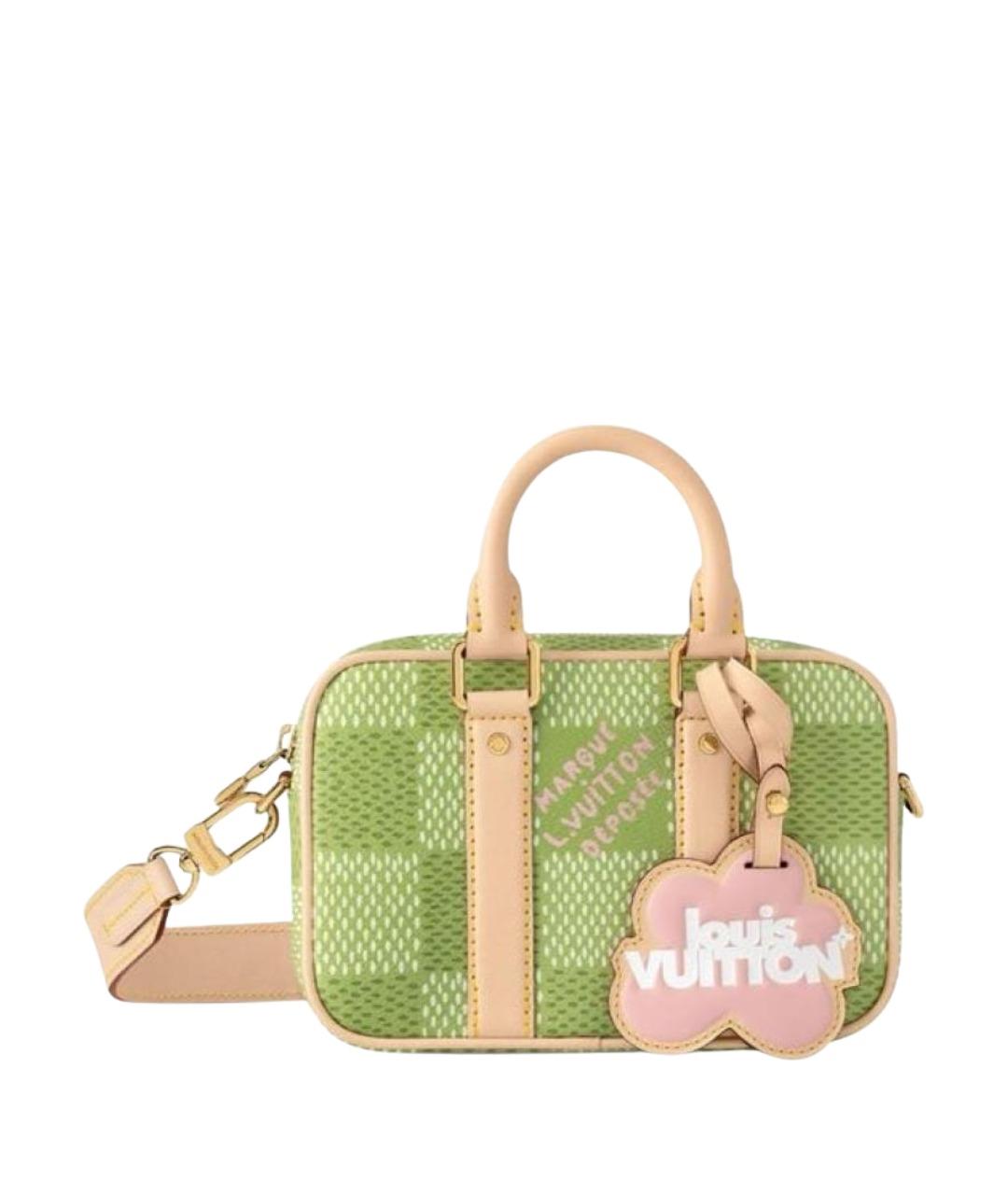 LOUIS VUITTON Зеленая кожаная сумка с короткими ручками, фото 1