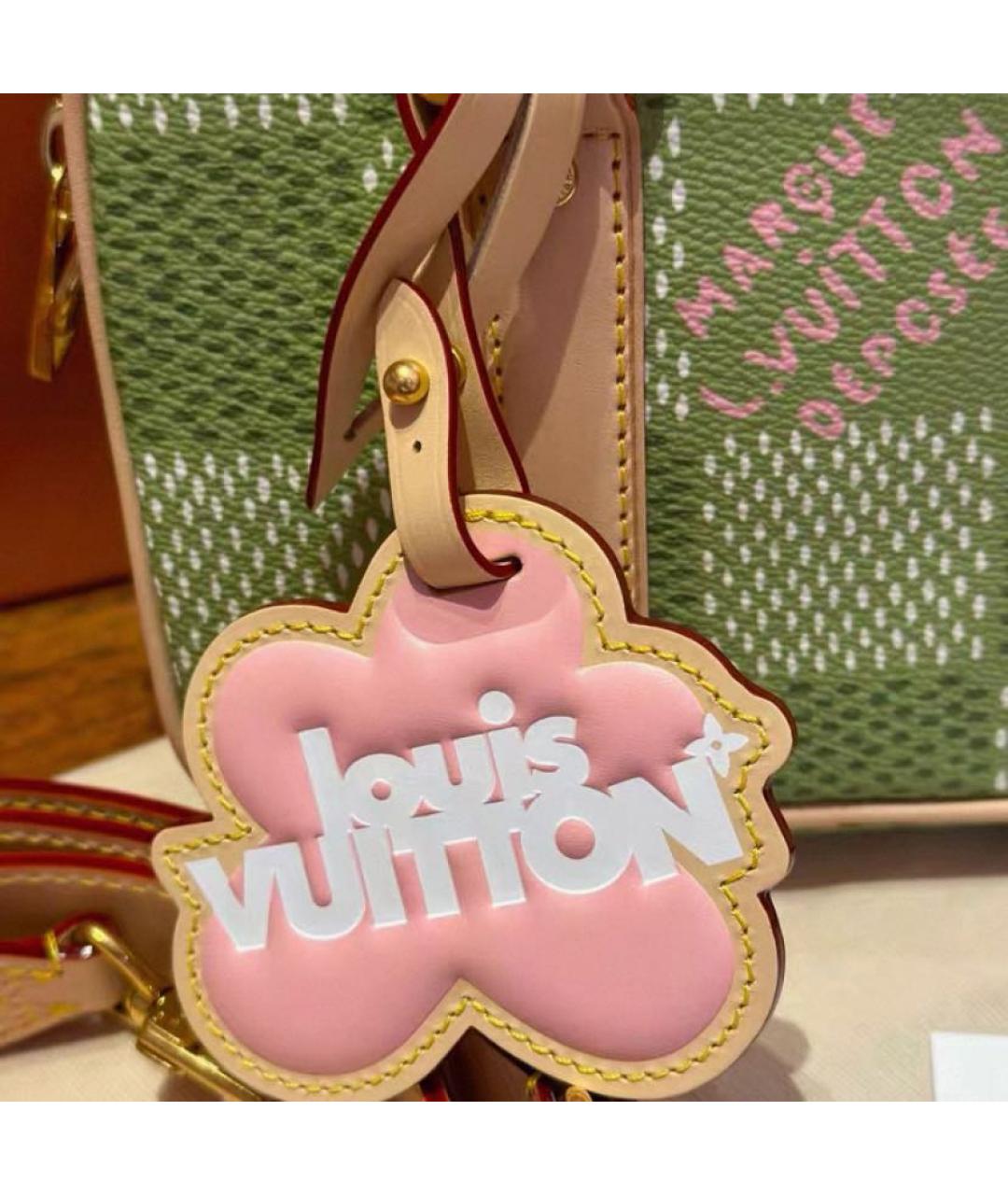 LOUIS VUITTON Зеленая кожаная сумка с короткими ручками, фото 3