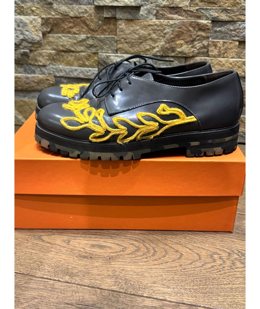 AGL Серые кожаные брогги и оксфорды, фото 4