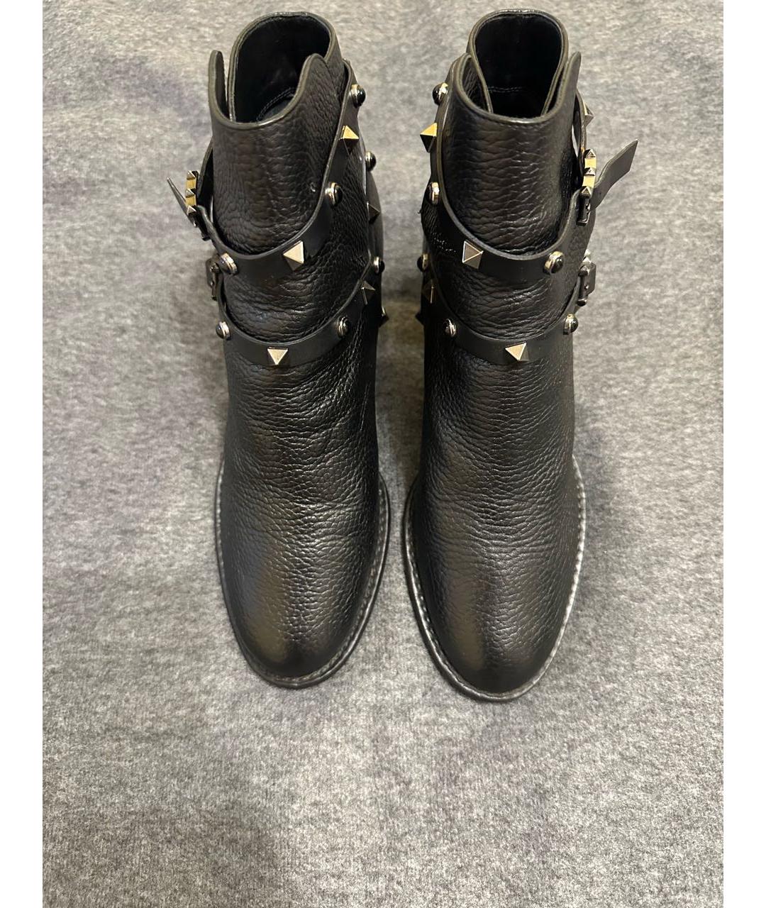VALENTINO Черные кожаные ботинки, фото 2