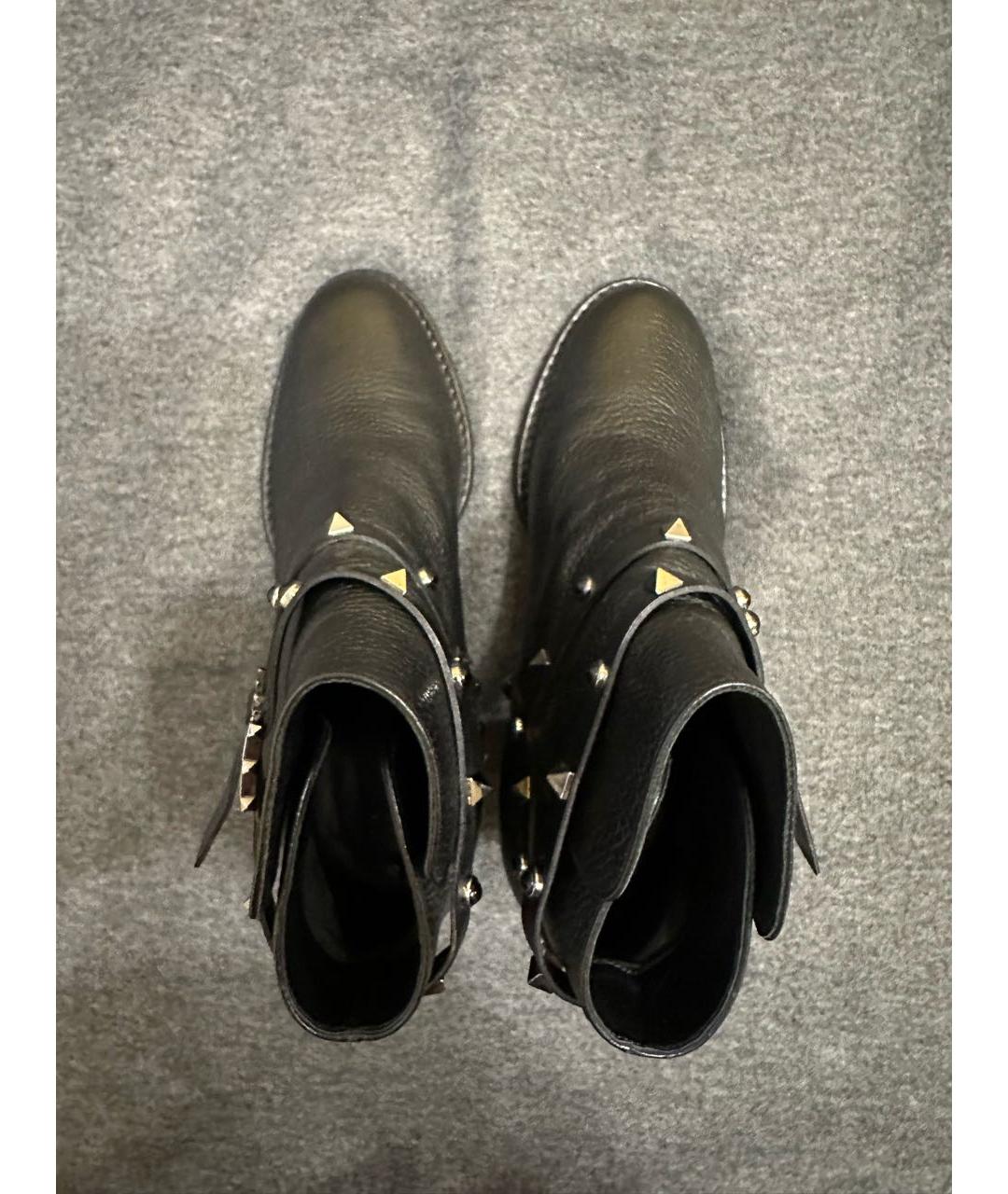 VALENTINO Черные кожаные ботинки, фото 3